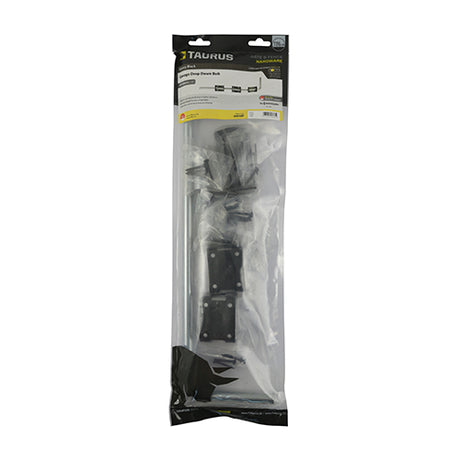 This is an image showing TIMCO Garage Drop Down Bolt - Black - 18" - 1 Each TIMbag available from T.H Wiggans Ironmongery in Kendal, quick delivery at discounted prices.