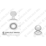 This image is a line drwaing of a Carlisle Brass - Delamain Reeded Mortice Knobs - Satin Chrome available to order from Trade Door Handles in Kendal