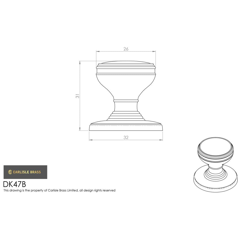 This image is a line drwaing of a Delamain - Plain Knob 25mm - Polished Brass available to order from Trade Door Handles in Kendal