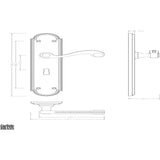 This image is a line drwaing of a Carlisle Brass - Chesham Lever on Long Lock Backplate - Polished Brass available to order from Trade Door Handles in Kendal