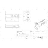 This image is a line drwaing of a Carlisle Brass - Dead Bolt 76mm - Stainless Steel available to order from T.H Wiggans Architectural Ironmongery in Kendal