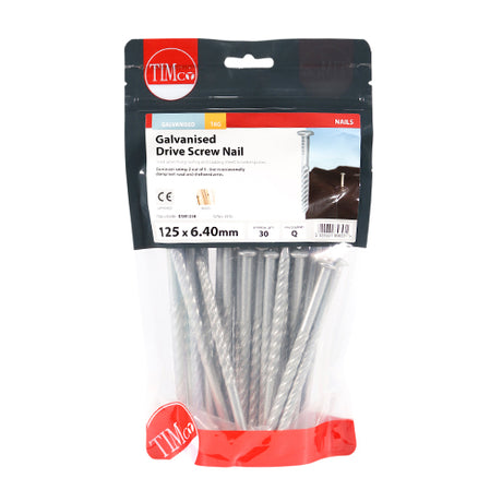 This is an image showing TIMCO Drive Screws - Galvanised - 125 x 6.40 - 1 Kilograms TIMbag available from T.H Wiggans Ironmongery in Kendal, quick delivery at discounted prices.