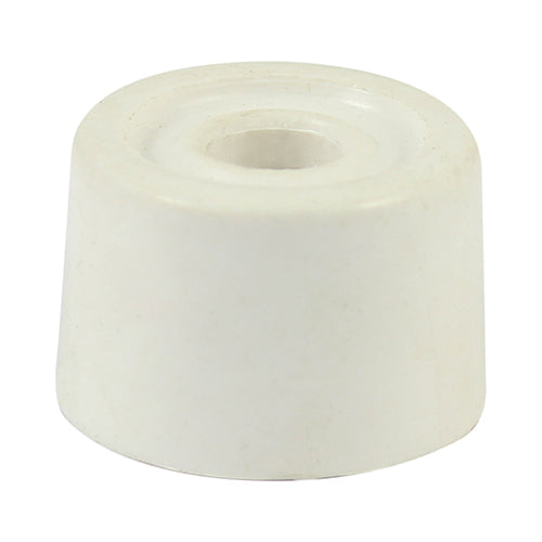 This is an image showing TIMCO PVC Door Stops - White - 32 x 21 - 2 Pieces TIMpac available from T.H Wiggans Ironmongery in Kendal, quick delivery at discounted prices.