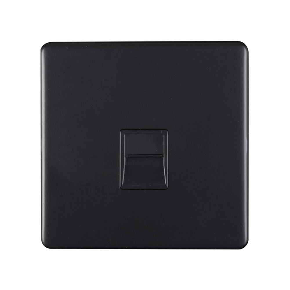 This is an image showing Eurolite Concealed 3mm Telephone Master - Matt Black (With Black Trim) ecmb1mb available to order from T.H. Wiggans Ironmongery in Kendal, quick delivery and discounted prices.