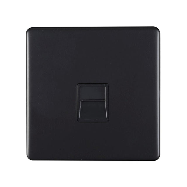 This is an image showing Eurolite Concealed 3mm Telephone Master - Matt Black (With Black Trim) ecmb1mb available to order from T.H. Wiggans Ironmongery in Kendal, quick delivery and discounted prices.