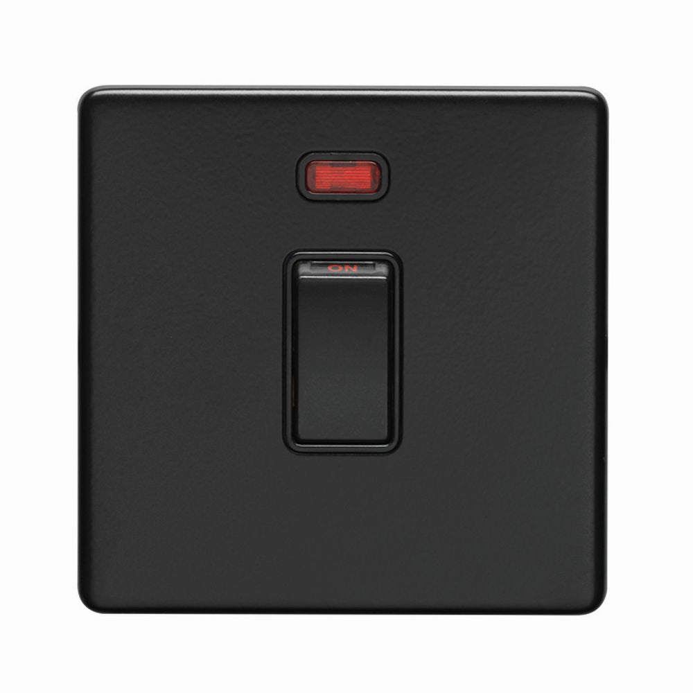 This is an image showing Eurolite Concealed 3mm 20Amp Switch with Neon Indicator - Matt Black (With Black Trim) ecmb20adpswnb available to order from T.H. Wiggans Ironmongery in Kendal, quick delivery and discounted prices.