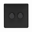 This is an image showing Eurolite Concealed 3mm 2 Gang Dimmer - Matt Black (With Black Trim) ecmb2d400 available to order from T.H. Wiggans Ironmongery in Kendal, quick delivery and discounted prices.
