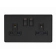 This is an image showing Eurolite Concealed 3mm 2 Gang Socket - Matt Black (With Black Trim) ecmb2sob available to order from T.H. Wiggans Ironmongery in Kendal, quick delivery and discounted prices.