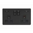This is an image showing Eurolite Concealed 3mm 2 Gang USB Socket - Matt Black (With Black Trim) ecmb2usbb available to order from T.H. Wiggans Ironmongery in Kendal, quick delivery and discounted prices.