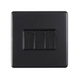 This is an image showing Eurolite Concealed 3mm 3 Gang Switch - Matt Black (With Black Trim) ecmb3swb available to order from T.H. Wiggans Ironmongery in Kendal, quick delivery and discounted prices.