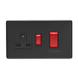 This is an image showing Eurolite Concealed 3mm 45Amp Switch with a socket - Matt Black (With Black Trim) ecmb45aswasb available to order from T.H. Wiggans Ironmongery in Kendal, quick delivery and discounted prices.