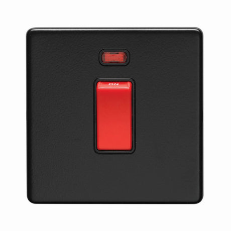 This is an image showing Eurolite Concealed 3mm 45Amp Switch with Neon Indicator - Matt Black (With Black Trim) ecmb45aswnsb available to order from T.H. Wiggans Ironmongery in Kendal, quick delivery and discounted prices.