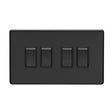 This is an image showing Eurolite Concealed 3mm 4 Gang Switch - Matt Black (With Black Trim) ecmb4swb available to order from T.H. Wiggans Ironmongery in Kendal, quick delivery and discounted prices.