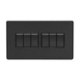 This is an image showing Eurolite Concealed 3mm 6 Gang Switch - Matt Black (With Black Trim) ecmb6swb available to order from T.H. Wiggans Ironmongery in Kendal, quick delivery and discounted prices.