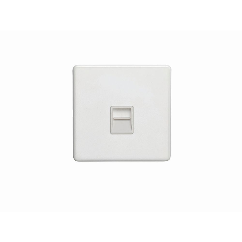 This is an image showing Eurolite Concealed 3mm Telephone Master - White (With White Trim) ecw1mw available to order from T.H. Wiggans Ironmongery in Kendal, quick delivery and discounted prices.