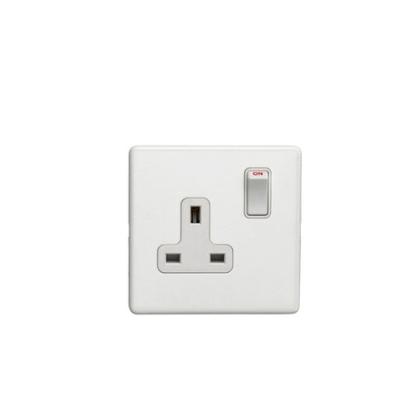 This is an image showing Eurolite Concealed 3mm 1 Gang Socket - White (With White Trim) ecw1sow available to order from T.H. Wiggans Ironmongery in Kendal, quick delivery and discounted prices.