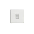 This is an image showing Eurolite Concealed 3mm 1 Gang Switch - White (With White Trim) ecw1sww available to order from T.H. Wiggans Ironmongery in Kendal, quick delivery and discounted prices.