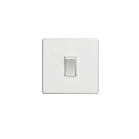 This is an image showing Eurolite Concealed 3mm 1 Gang Switch - White (With White Trim) ecw1sww available to order from T.H. Wiggans Ironmongery in Kendal, quick delivery and discounted prices.