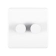 This is an image showing Eurolite Concealed 3mm 2 Gang Dimmer - White (With White Trim) ecw2d400 available to order from T.H. Wiggans Ironmongery in Kendal, quick delivery and discounted prices.