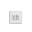 This is an image showing Eurolite Concealed 3mm 2 Gang Switch - White (With White Trim) ecw2sww available to order from T.H. Wiggans Ironmongery in Kendal, quick delivery and discounted prices.