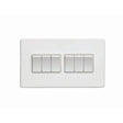 This is an image showing Eurolite Concealed 3mm 6 Gang Switch - White (With White Trim) ecw6sww available to order from T.H. Wiggans Ironmongery in Kendal, quick delivery and discounted prices.
