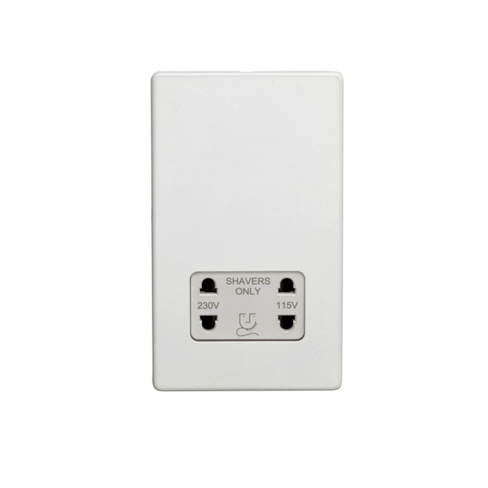 This is an image showing Eurolite Concealed 3mm Shaver Socket - White (With White Trim) ecwshsw available to order from T.H. Wiggans Ironmongery in Kendal, quick delivery and discounted prices.