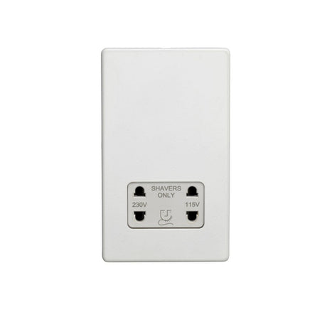 This is an image showing Eurolite Concealed 3mm Shaver Socket - White (With White Trim) ecwshsw available to order from T.H. Wiggans Ironmongery in Kendal, quick delivery and discounted prices.