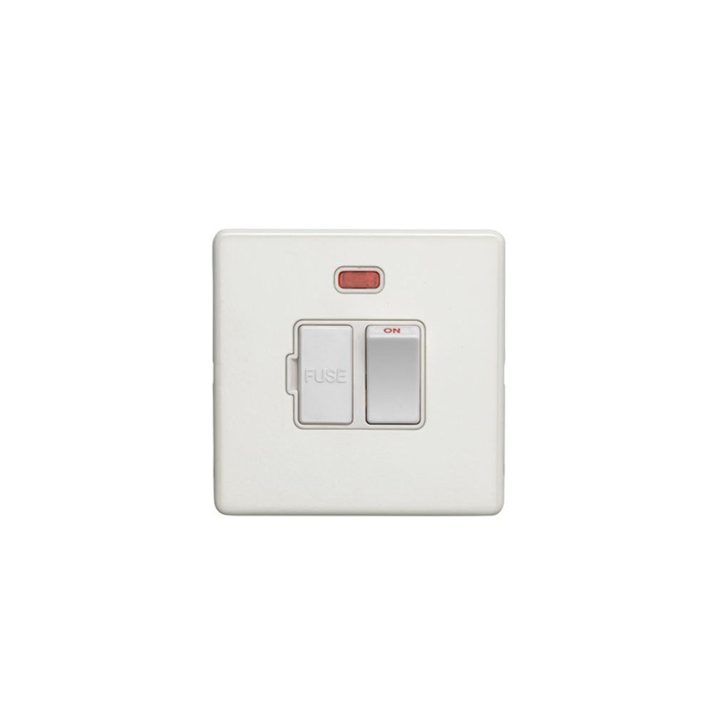 This is an image showing Eurolite Concealed 3mm Switched Fuse Spur - White (With White Trim) ecwswfnw available to order from T.H. Wiggans Ironmongery in Kendal, quick delivery and discounted prices.