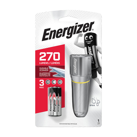 This is an image showing TIMCO Energizer® LED Vision HD Metal Handheld Torch - 270 Lumen - 270 Lumen - 1 Each Backing Card available from T.H Wiggans Ironmongery in Kendal, quick delivery at discounted prices.