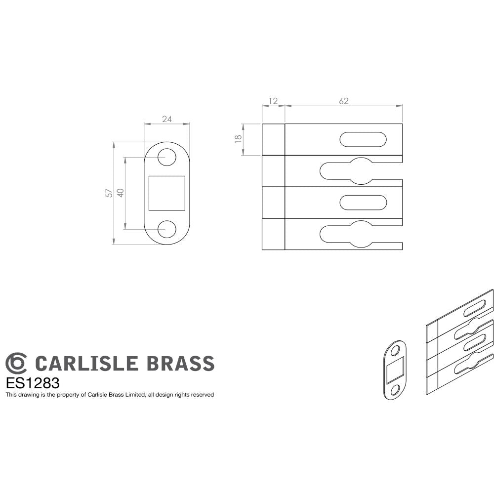 This image is a line drwaing of a Eurospec - Intumescent Strips for Tubular Latch available to order from Trade Door Handles in Kendal