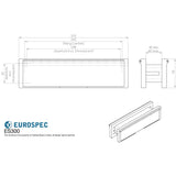 This image is a line drwaing of a Eurospec - Intumescent Letterbox Assemblies 254 x 56mm PB - Polished Brass available to order from Trade Door Handles in Kendal