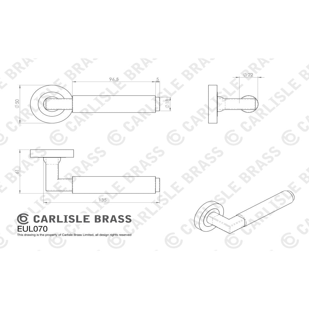 This image is a line drwaing of a Carlisle Brass - Masano Lever On Rose - Satin Brass available to order from Trade Door Handles in Kendal