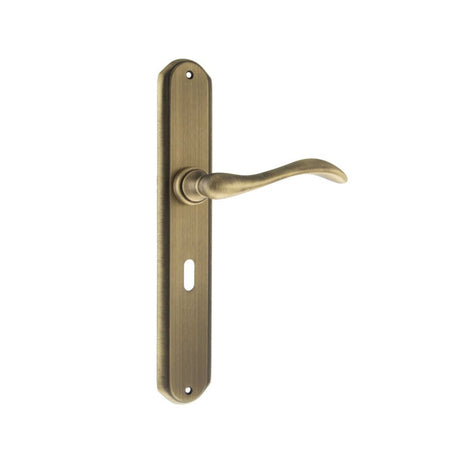This is an image of Forme Valence Solid Brass Key Lever on Backplate - Yester Bronze available to order from T.H Wiggans Architectural Ironmongery in Kendal, quick delivery and discounted prices.