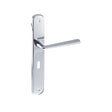 This is an image of Forme Brigette Solid Brass Key Lever on Backplate - Polished Chrome available to order from T.H Wiggans Architectural Ironmongery in Kendal, quick delivery and discounted prices.