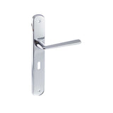 This is an image of Forme Brigette Solid Brass Key Lever on Backplate - Polished Chrome available to order from T.H Wiggans Architectural Ironmongery in Kendal, quick delivery and discounted prices.