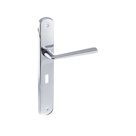 This is an image of Forme Brigette Solid Brass Key Lever on Backplate - Polished Chrome available to order from T.H Wiggans Architectural Ironmongery in Kendal, quick delivery and discounted prices.