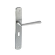 This is an image of Forme Brigette Solid Brass Key Lever on Backplate - Satin Chrome available to order from T.H Wiggans Architectural Ironmongery in Kendal, quick delivery and discounted prices.