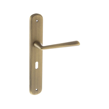 This is an image of Forme Brigette Solid Brass Key Lever on Backplate - Yester Bronze available to order from T.H Wiggans Architectural Ironmongery in Kendal, quick delivery and discounted prices.