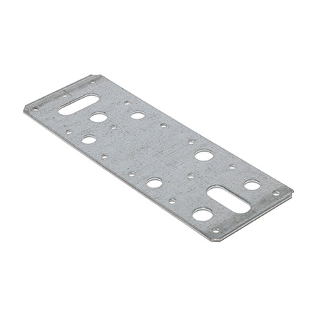 This is an image showing TIMCO Flat Connector Plates - Galvanised - 62 x 180 - 5 Pieces Bag available from T.H Wiggans Ironmongery in Kendal, quick delivery at discounted prices.