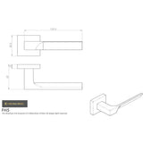 This image is a line drwaing of a Manital - Flash Lever on Square Rose - Satin Chrome available to order from Trade Door Handles in Kendal