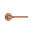 This is an image of Forme Milly Designer Lever on Minimal Round Rose - Urban Satin Copper available to order from T.H Wiggans Architectural Ironmongery in Kendal, quick delivery and discounted prices.