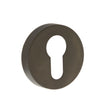 This is an image of Forme Euro Escutcheon on Minimal Round Rose - Urban Dark Bronze available to order from T.H Wiggans Architectural Ironmongery in Kendal, quick delivery and discounted prices.