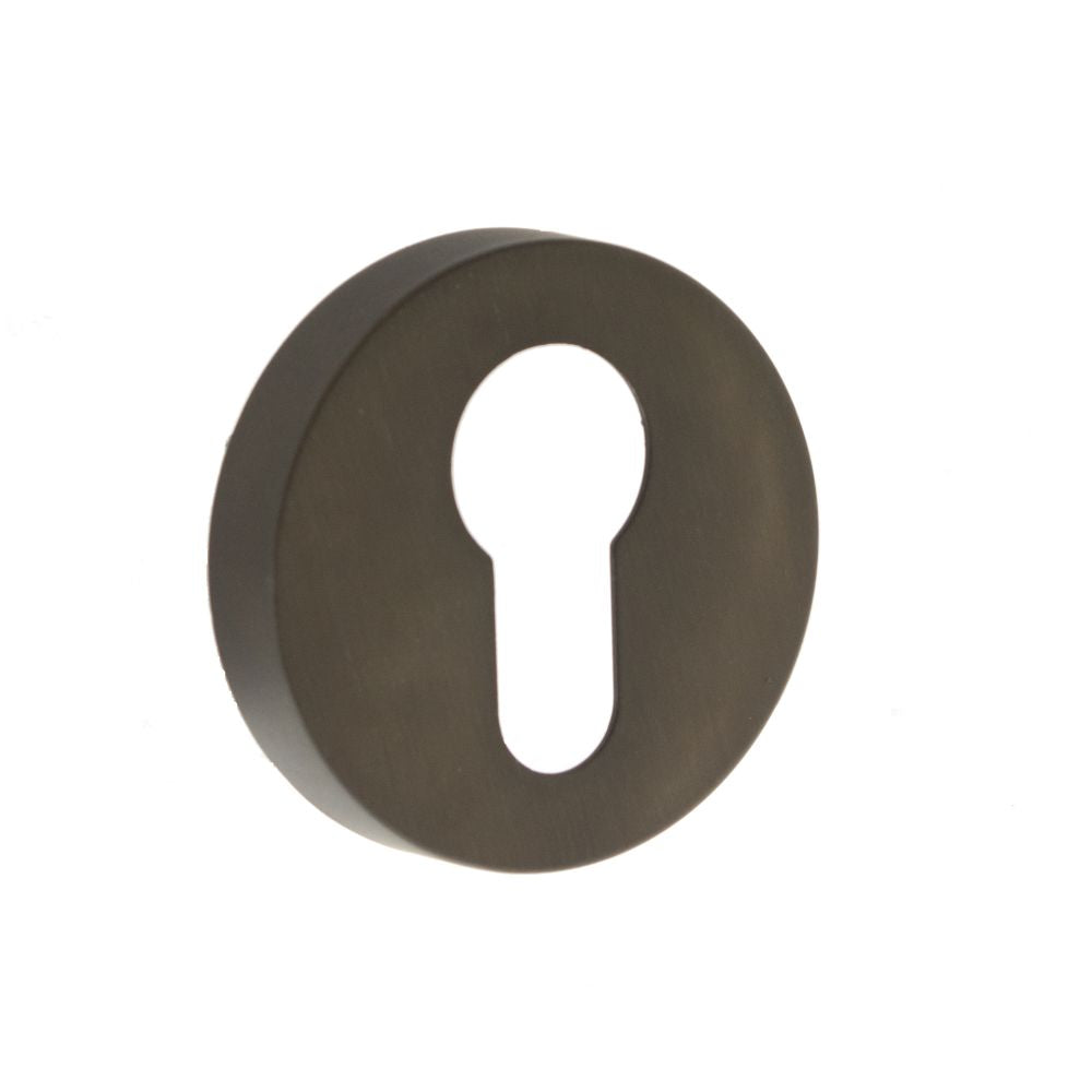 This is an image of Forme Euro Escutcheon on Minimal Round Rose - Urban Dark Bronze available to order from T.H Wiggans Architectural Ironmongery in Kendal, quick delivery and discounted prices.