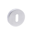 This is an image of Forme Key Escutcheon on Minimal Round Rose - Satin Chrome available to order from T.H Wiggans Architectural Ironmongery in Kendal, quick delivery and discounted prices.