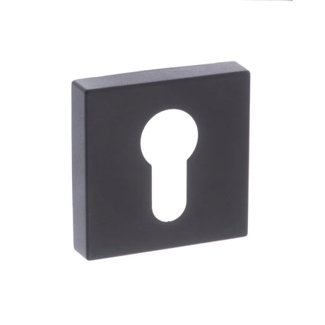 This is an image of Forme Euro Escutcheon on Minimal Square Rose - Matt Black available to order from T.H Wiggans Architectural Ironmongery in Kendal, quick delivery and discounted prices.