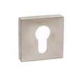 This is an image of Forme Euro Escutcheon on Minimal Square Rose - Satin Nickel available to order from T.H Wiggans Architectural Ironmongery in Kendal, quick delivery and discounted prices.