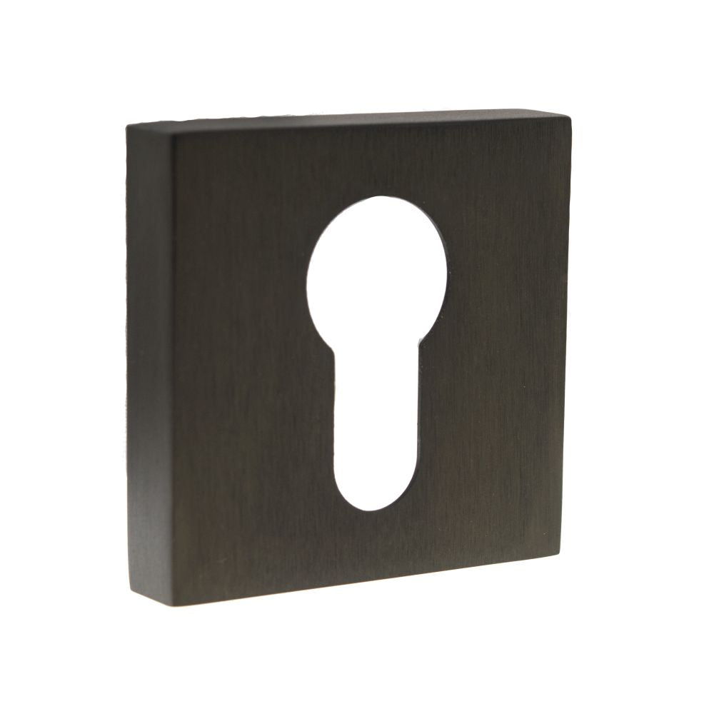 This is an image of Forme Euro Escutcheon on Minimal Square Rose - Urban Dark Bronze available to order from T.H Wiggans Architectural Ironmongery in Kendal, quick delivery and discounted prices.