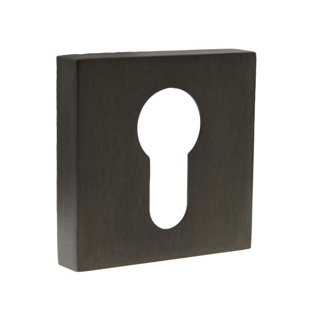 This is an image of Forme Euro Escutcheon on Minimal Square Rose - Urban Dark Bronze available to order from T.H Wiggans Architectural Ironmongery in Kendal, quick delivery and discounted prices.