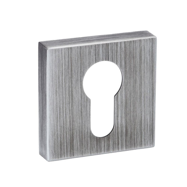 This is an image of Forme Euro Escutcheon on Minimal Square Rose - Urban Graphite available to order from T.H Wiggans Architectural Ironmongery in Kendal, quick delivery and discounted prices.