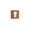 This is an image of Forme Euro Escutcheon on Minimal Square Rose - Urban Satin Copper available to order from T.H Wiggans Architectural Ironmongery in Kendal, quick delivery and discounted prices.